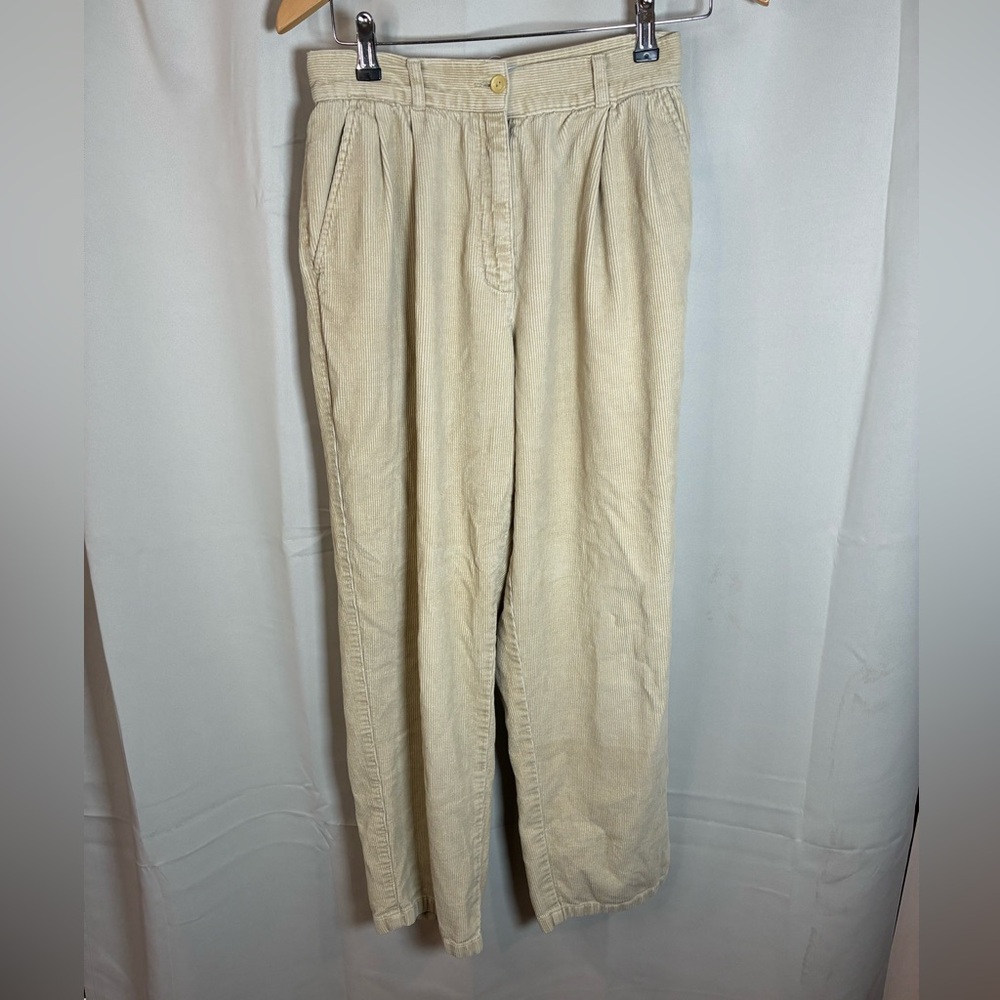 Vintage‎ L.L.Bean Corduroy Pants Women's 6 High-Rise The Vintage Twin Beige - Picture 2 of 8